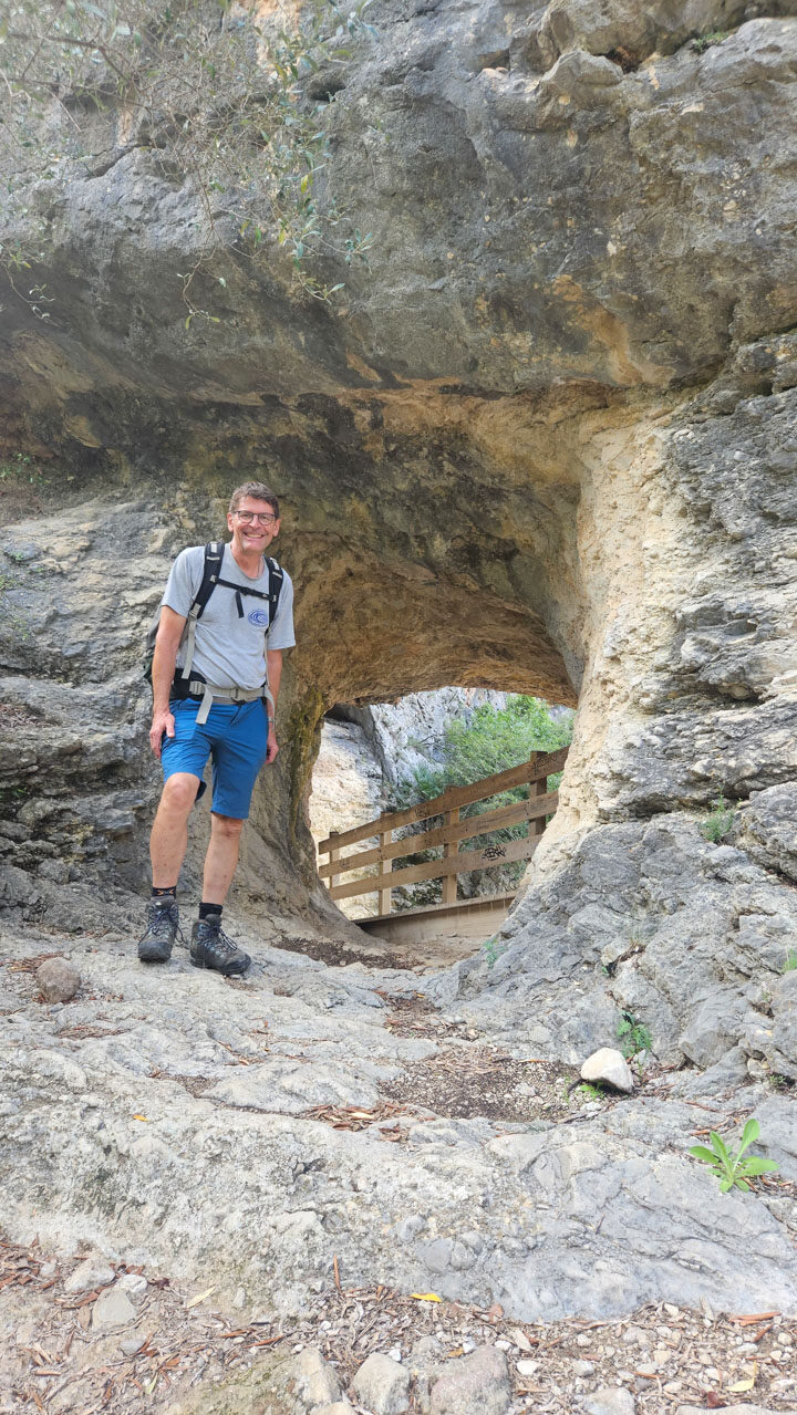 Philippe au début de la descente dans les gorges